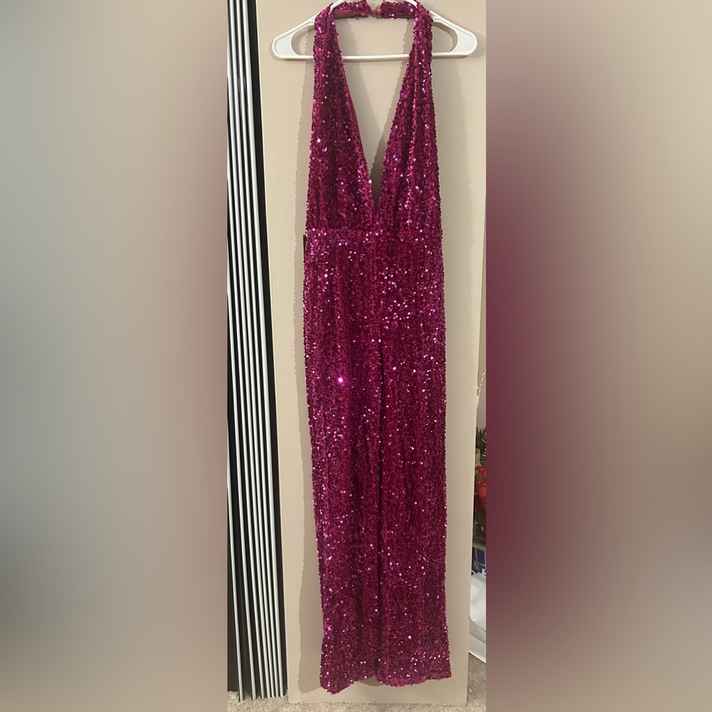 Pink Sequin Jumpsuit